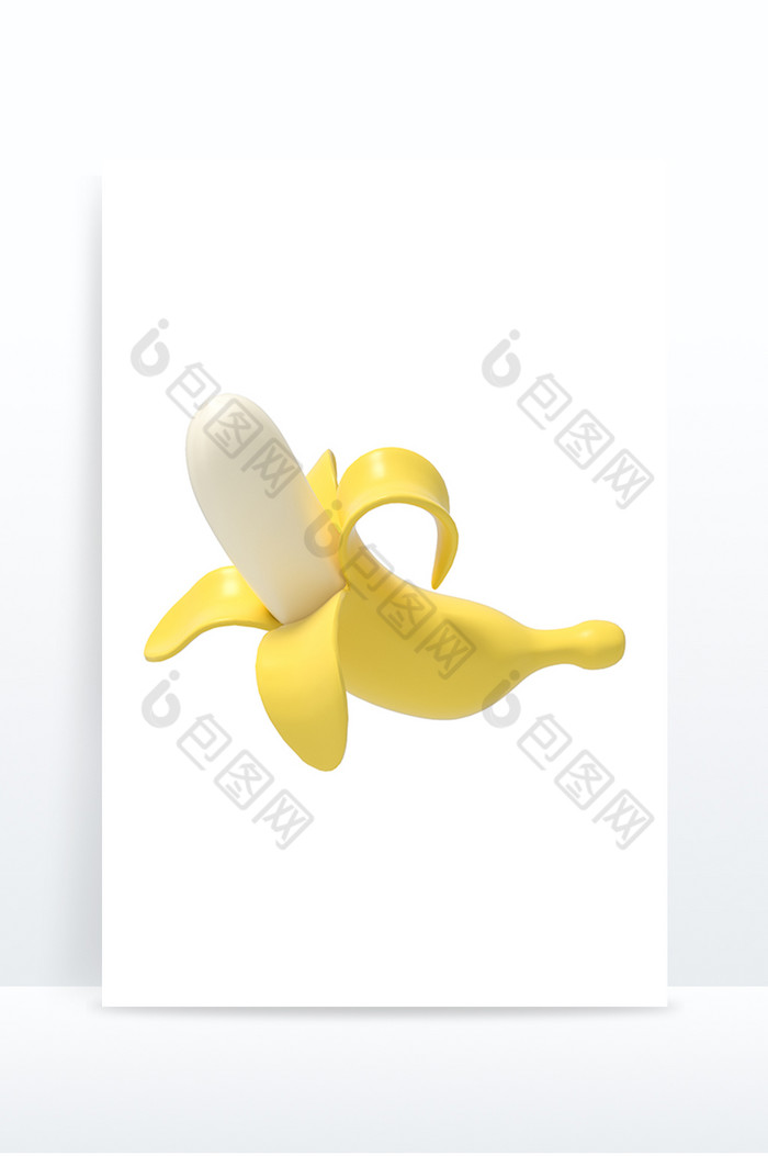 3D元素香蕉水果下午茶甜品C4D模型图片图片