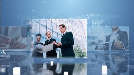 蓝色科技多图文宣传ae模板