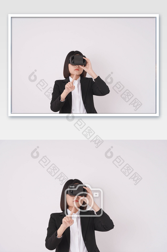 现代科技戴VR眼镜女孩图片图片