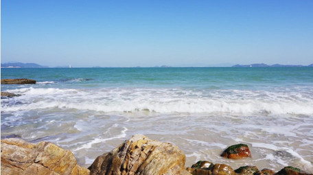 自然海洋唯美蔚蓝大海海水海浪实拍