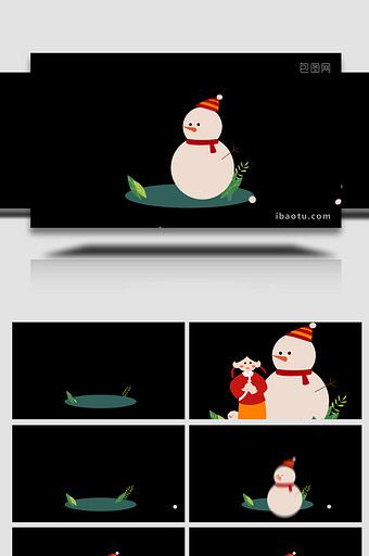 卡通创意可爱雪人人物冬季MG动画图片