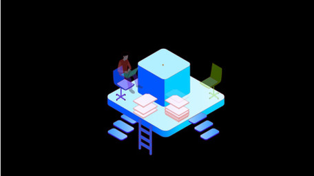 2.5D金融科技商务办公MG动画