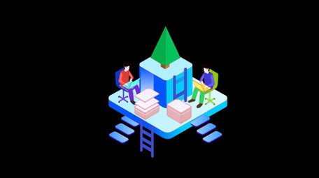 2.5D金融科技商务办公MG动画