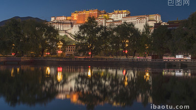 震撼西藏拉萨布达拉宫日转夜延时