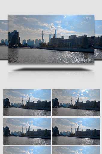 震撼上海苏州河城市蓝天4K延时图片