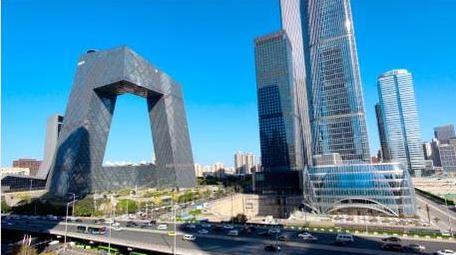 震撼北京CBD国贸商务车流建筑4K延时