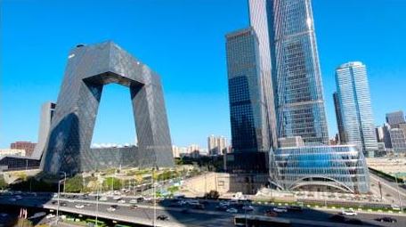 震撼北京CBD国贸商务车流建筑4K延时