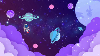 梦幻卡通宇宙星空背景视频