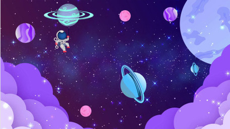 梦幻卡通宇宙星空背景视频