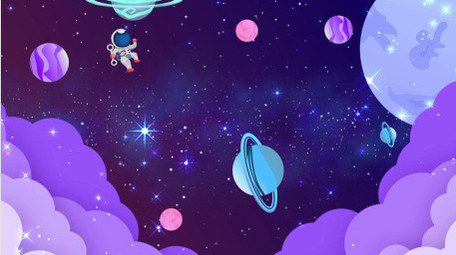 梦幻卡通宇宙星空背景视频