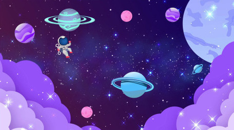 梦幻卡通宇宙星空背景视频