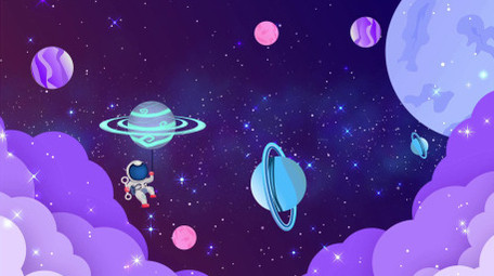 梦幻卡通宇宙星空背景视频