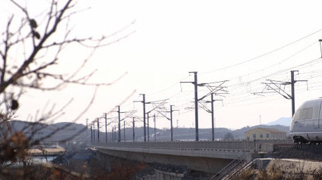 高铁火车交通运输动车飞驰交通工具实拍视频