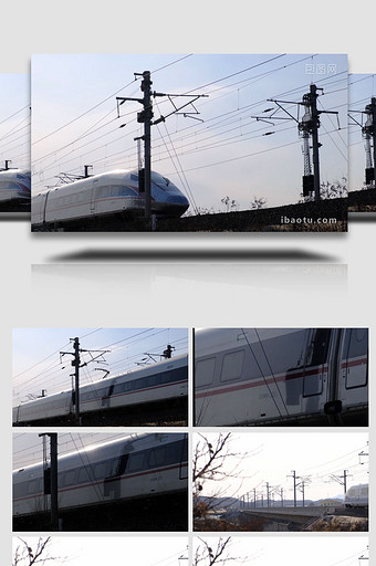 高铁火车交通运输动车飞驰交通工具实拍视频图片