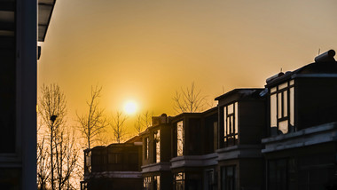 日出剪影太阳升起晨曦之光4K延时摄影