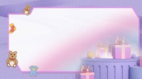 卡通立体梦幻紫色礼品玩具背景视频