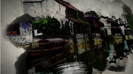 水墨晕染水彩画效果艺术素描幻灯片AE模板