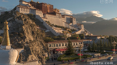 震撼西藏拉萨布达拉宫夜转日延时