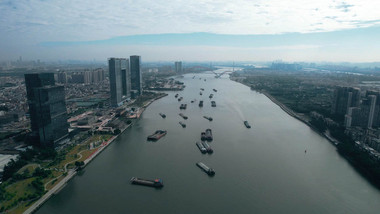 城市地标实拍广州地标广州之窗港务航拍