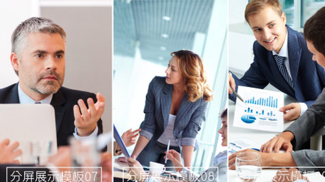简约商务企业<strong>图文</strong>分屏展示介绍PR模板