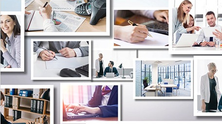 照片墙汇聚<strong>企业</strong>logo演绎片尾