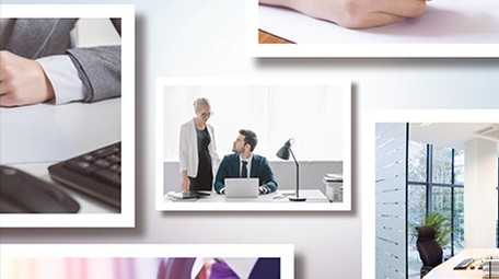 照片墙汇聚<strong>企业</strong>logo演绎片尾