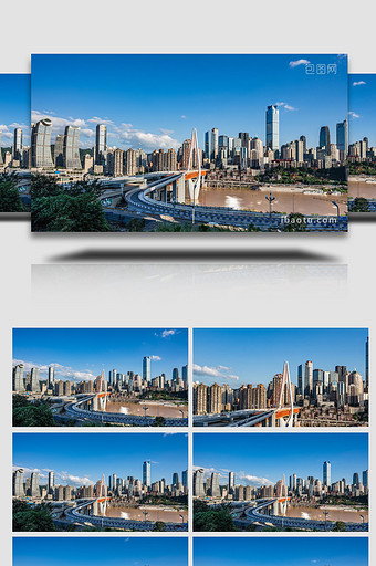 城市大气重庆千厮门大桥4k延时图片
