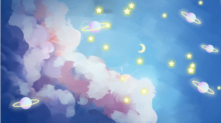卡通唯美浪漫夜空星星背景视频