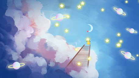 卡通唯美浪漫夜空星星背景视频