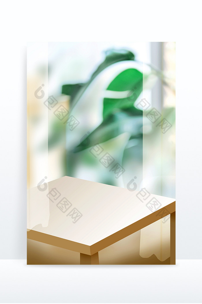 桌子窗外绿色图片