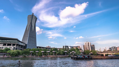 城市建筑<strong>地标杭州</strong>环球中心水运8K移动延时