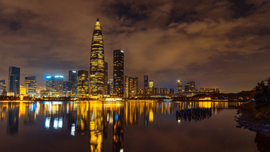 城市<strong>地标深圳</strong>华润大厦春笋商务建筑夜景延时