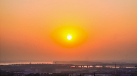 城市日出剪影晨曦太阳升起8K延时摄影