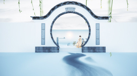 意境水墨山水卷轴中国传统文化片头AE模板