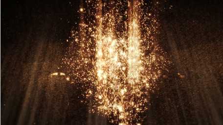 大气金色粒子文字标题开场片头AE模板