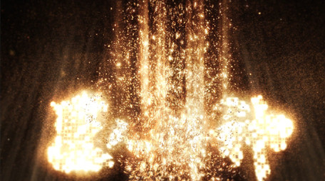 大气金色粒子文字标题开场片头AE模板