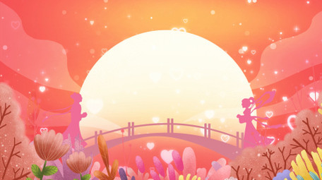 卡通浪漫爱情梦幻背景视频AE模板