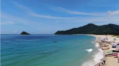 震撼大气自然清新大海沙滩海洋景观航拍实拍