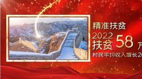 大气红色党政发展扶贫数据图文展示