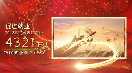 大气红色党政发展扶贫数据图文展示