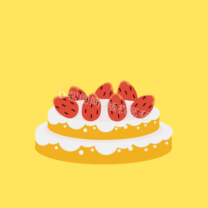 金色扁平简约蛋糕动效设计动图GIF