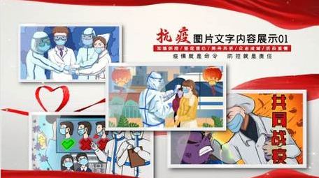 简洁抗疫多<strong>图文</strong>展示PR模板