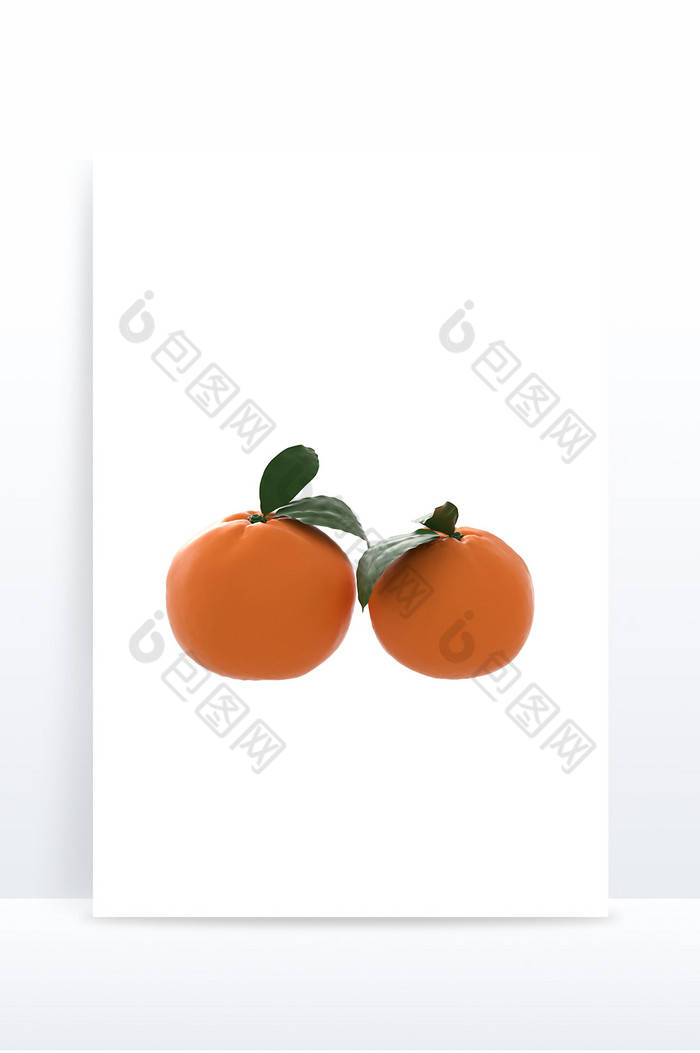 C4D橘色柑橘橙子水果元素图片图片