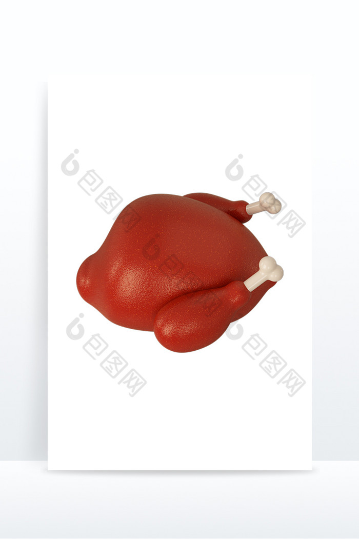 3DC4D美食烧鸡鸡肉食物元素图片图片