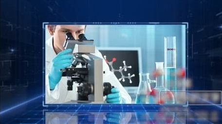 大气蓝色科技企业图文介绍PR模板