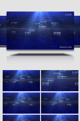 股票数字滚动背景视频展示AE模板图片