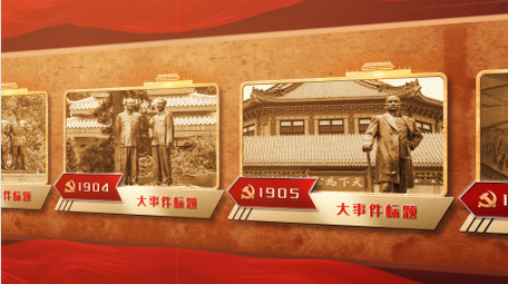 大气红色党政发展历史图文展示AE模板