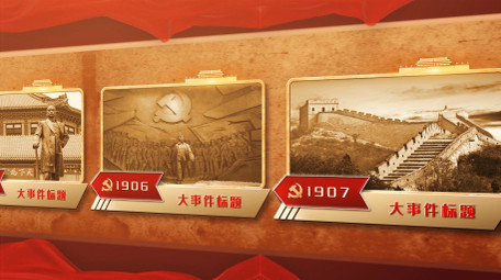 大气红色党政发展历史图文展示AE模板