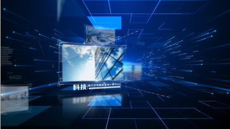 蓝色商务科技企业宣传片图文开场AE模板