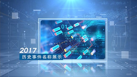 简洁明亮科技时间轴图片展示